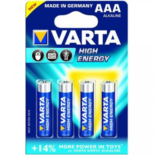 Батарейки Varta High Energy Micro, AAA/LR03, 4 шт/уп