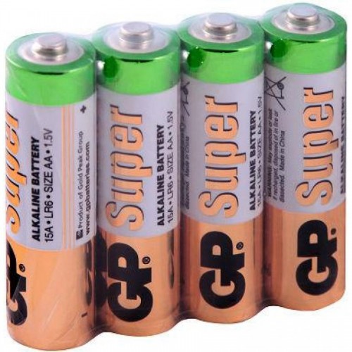 Батарейки GP Super Alkaline, AA/LR6, 4 шт/уп, пленка