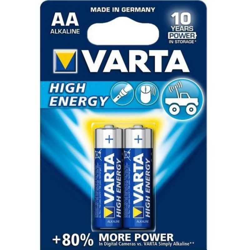 Батарейки Varta High Energy Mignon AA/LR6, 2 шт/уп