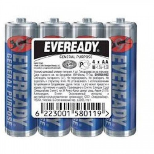 Батарейки Eveready, AA/R6, 4 шт/уп, пленка