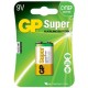 Батарейки GP Super Alkaline 1604A, 9V, 1 шт/уп