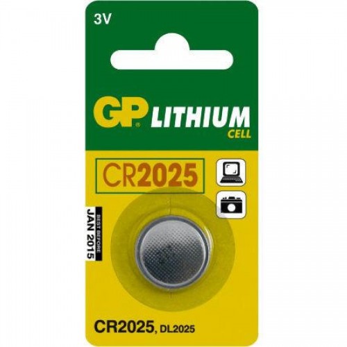 Батарейки GP Lithium CR2025, 3V, 1 шт/уп