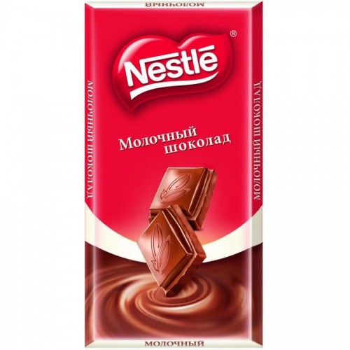 Плиточный шоколад Nestle, молочный, 90 гр