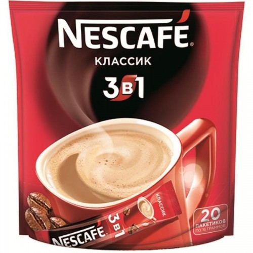 Кофе Nescafe Classic, 3 в 1, растворимый, 20 шт/уп