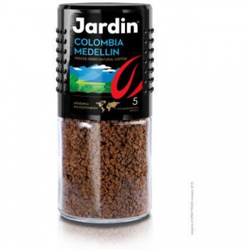 Кофе растворимый Jardin Colombia Medelin 95 гр, стеклянная банка
