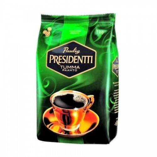 Кофе в зернах Paulig Президентти в пакете, 1000гр
