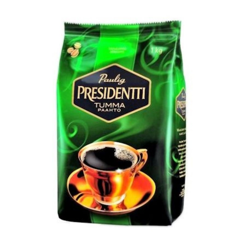 Кофе в зернах Paulig Президентти в пакете, 1000гр