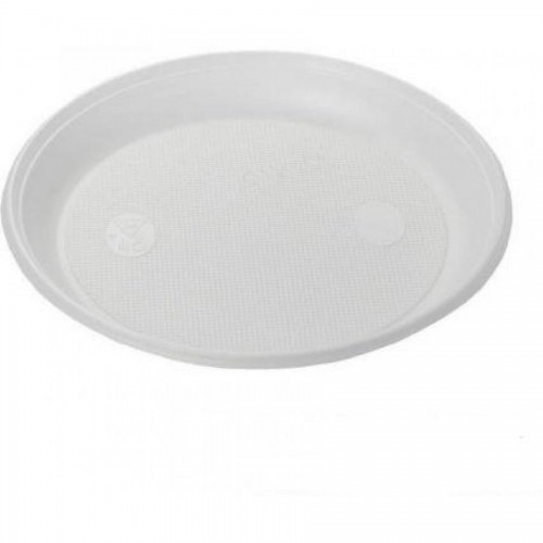 Тарелка одноразовая, d-20,5 см, 100 шт/уп, белый