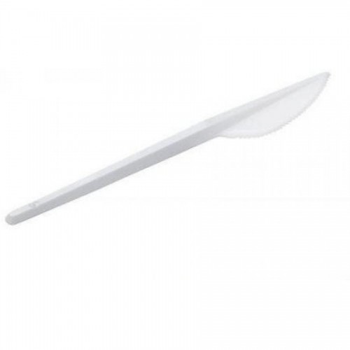 Нож столовый одноразовый Мистерия, 17 см, 100 шт/уп., белый