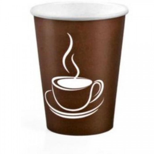 Стакан одноразовый д/гор. напитков Cup Brown, однослойн. картон, 225мл, 50шт/упак, коричн. (FE61054)
