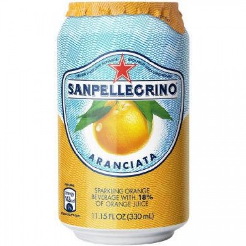 Напиток сокосодержащий San Pellegrino Aranciata газированный, апельсин, 0,33 л, ж/б