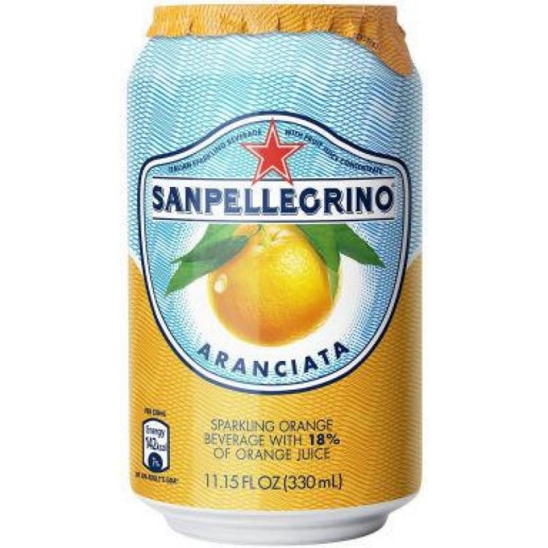 Напиток сокосодержащий San Pellegrino Aranciata газированный, апельсин, 0,33 л, ж/б