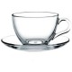 Набор чайный Pasabahce BASIC, чашка с блюдцем на 6 персон, 230 мл, стекло, прозрачный