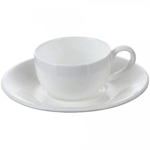 Чашка кофейная WILMAX, 100 мл + блюдце, белый, 6 шт/упак