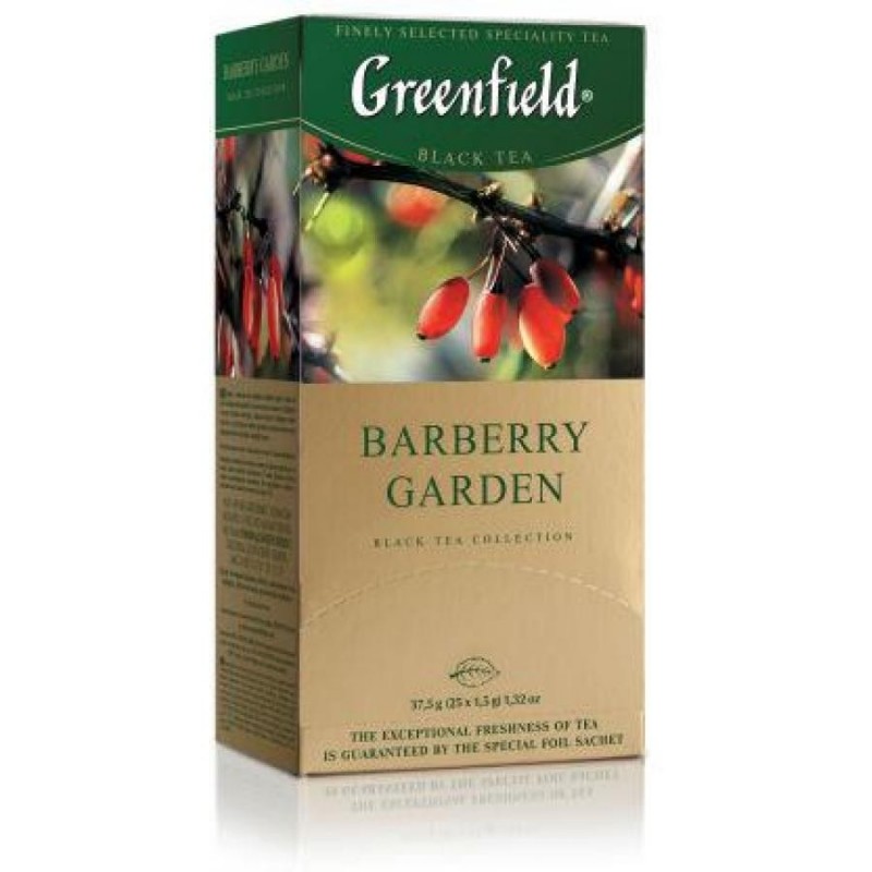Чай черный Gf Barberry Garden, индийский с ягодами и ароматом барбариса, 25x1,5 г