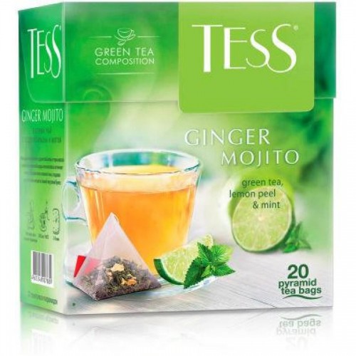 Чай зеленый Tess Ginger Mojito, 20 х 2 г, пирамидки