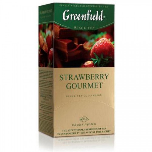 Чай черный Gf Strawberry Gourment со вкусом и ароматом шоколада и клубники, 25х1,5г