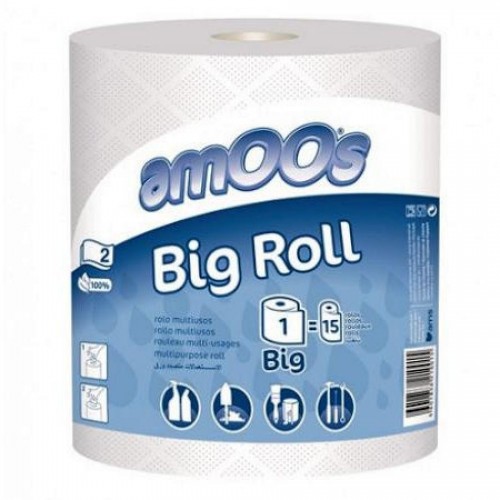 Бумажные полотенца BIG ROLL, 2 слоя, 400 л, 100% целлюлоза, 1 рул/упак, белый (FE01075)
