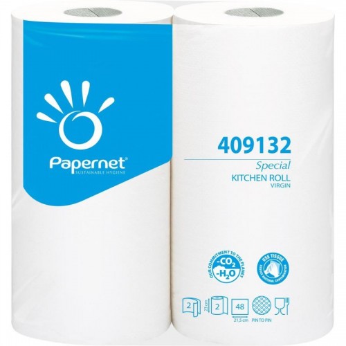 Бумажные полотенца Papernet для кухни, белые, 2 рул./упак.