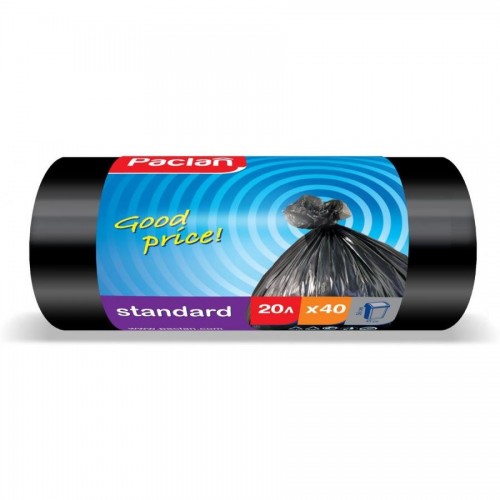 Мешки для мусора Paclan Standart 20л., 40шт/уп, прочные, черный