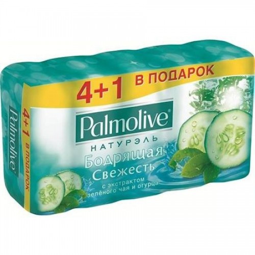 Туалетное мыло Palmolive, 4+1шт х 70 гр, Зеленый чай и огурец