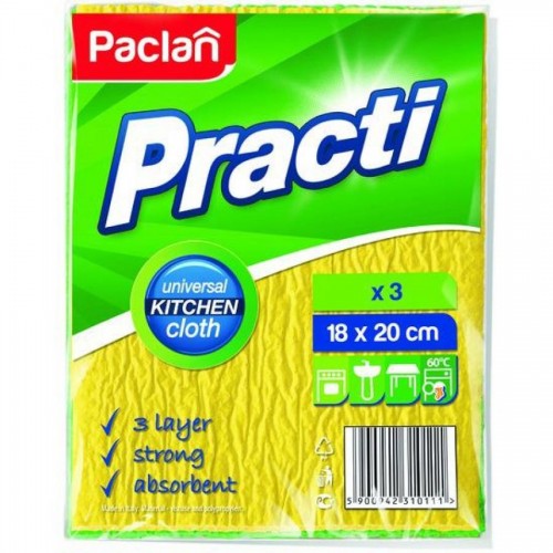 Салфетка губчатая Paclan Practi Kitchen, трехслойная, 18х20 см, 3 шт/уп