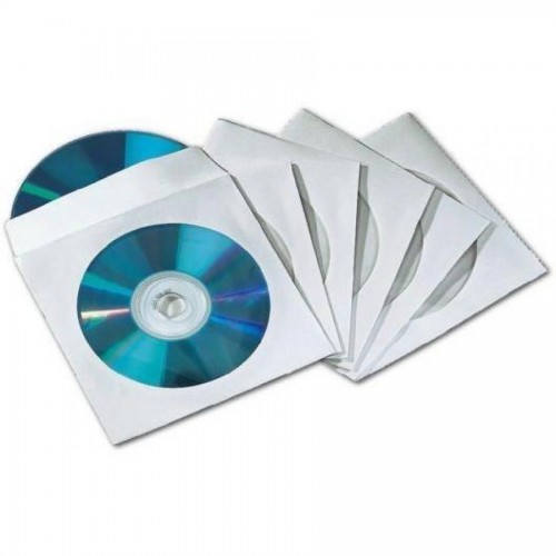 Конверт бумажный для CD-диска с окош.,100шт/уп.бел.