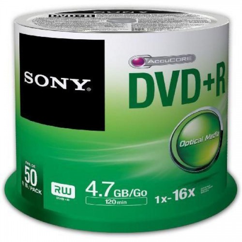 Диск записываемый DVD+R Sony, 16X4.7GB, 50шт/упак.