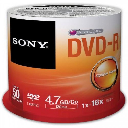 Диск записываемый DVD-R Sony, 16X4.7GB, 50шт/упак.