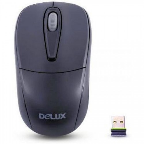 Мышь компьютерная беспроводная Delux DLM-105OGB, USB, 1000 dp, черный