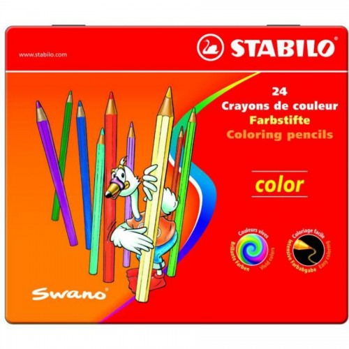 Карандаши цветные наточенные Stabilo "Color" 24 цв., металл. коробка (1812-24)