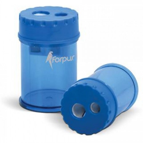 Точилка пластиковая Forpus, двойная, с контейнером, синий