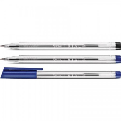 Ручка шариковая Forpus TRIAL, 1 мм, прозрачный корпус, черный