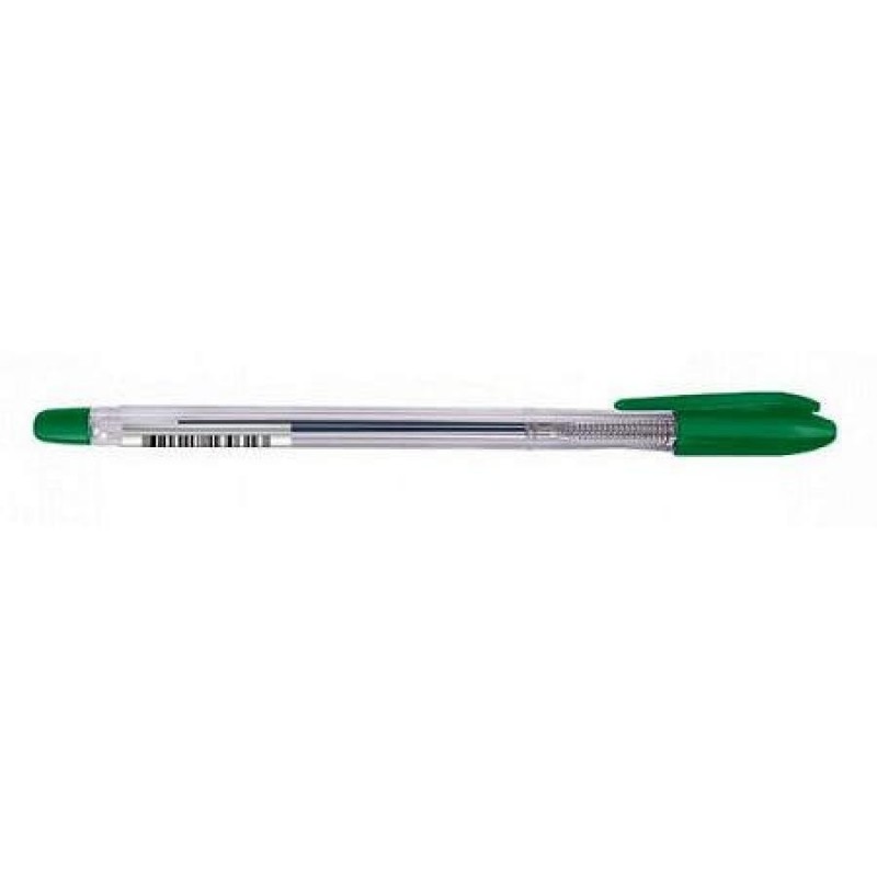 Ручка шариковая VeGa, РШ109, 0,7 мм, на масл. основе, корпус прозр., зеленый