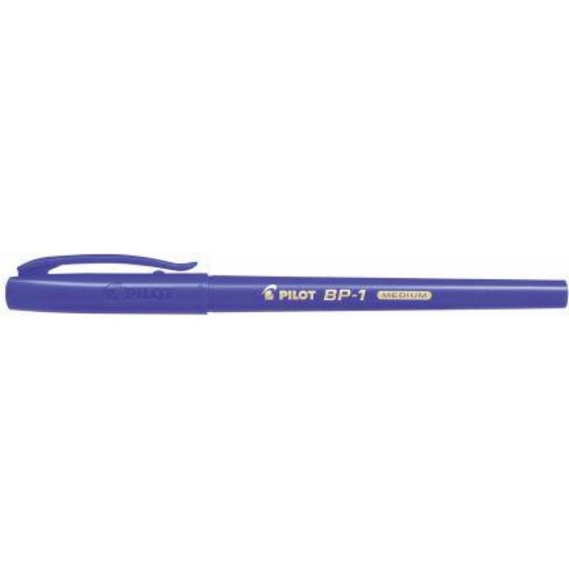 Ручка шариковая Pilot BP-1 Medium 1 мм, корпус синий, стержень синий