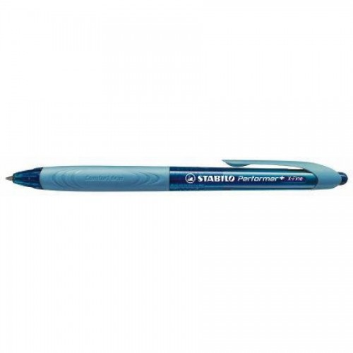 Ручка шариковая автомат. STABILO Performer+, 0,38 мм, синий, корпус голубой/синий (328/1-41)