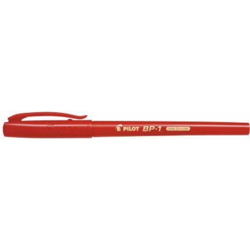Ручка шариковая Pilot BP-1 Medium 1 мм, корпус красный, стержень красный