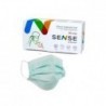 Маска медицинская одноразовая, 3-сл., на резинках, 50 шт, мятный, картонная упаковка, SENSE