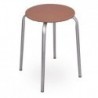 Табурет Эконом коричневый, искусственная кожа/металл серебристый
