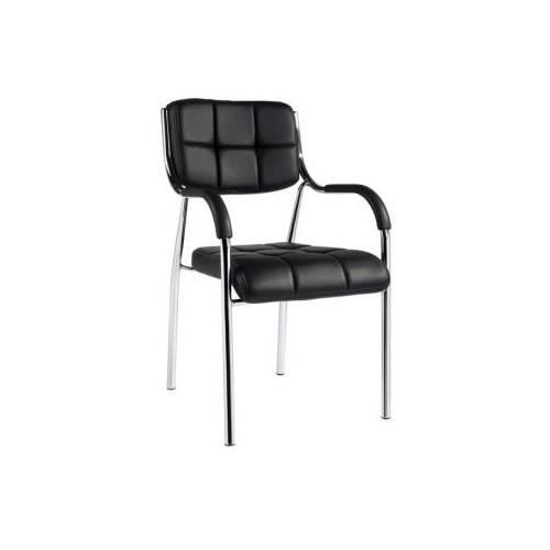 Стул офисный Easy Chair 805 VP черный, искусственная кожа, металл хромированный