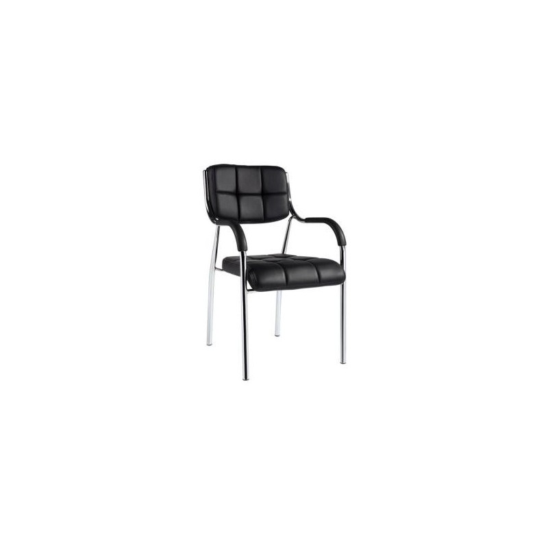 Стул офисный Easy Chair 805 VP черный, искусственная кожа, металл хромированный