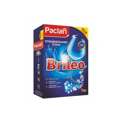 Соль для посудомоечных машин, 1 кг, Paclan Brileo