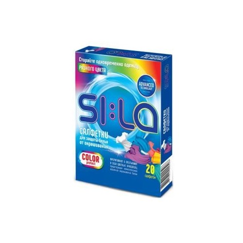 Средство для стирки, салфетки-ловушки, 20шт, SI:LA Color Protect